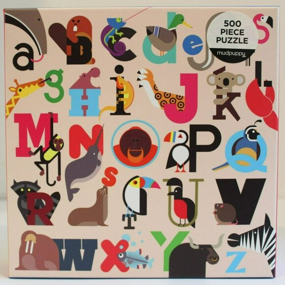 Mudpuppy Other - Mudpuppy 500 Piece Animals A to Z Family Jigsaw Puzzle Pictures of Animals from